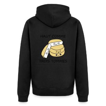 Haut comme trois tommes - Veste à capuche bio Premium Unisexe - noir - Dos - Nico (187cm)