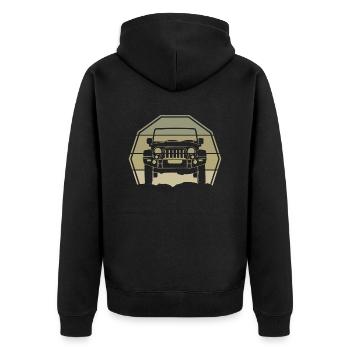 Chemise Jeep Cadeau Offroad Mignon - Veste à capuche bio Premium Unisexe - noir - Dos - Nico (187cm)