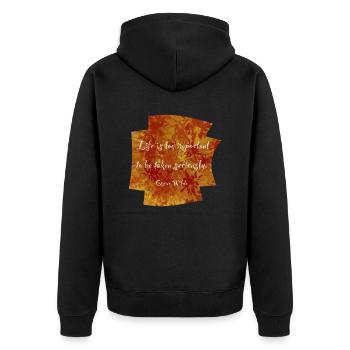 Oscar wilde quote - Unisex Premium Bio Zip Hoodie - Schwarz - Hinten - Nico (187cm)