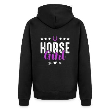 Horse Girl - Veste à capuche bio Premium Unisexe - noir - Dos - Nico (187cm)