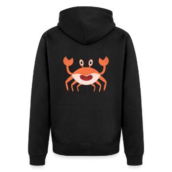 Krabbe - Unisex Premium Bio Zip Hoodie - Schwarz - Hinten - Nico (187cm)