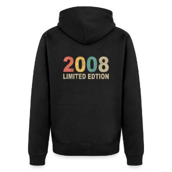 14ème Anniversaire 14 Ans Cadeau 2008 Fête - Veste à capuche bio Premium Unisexe - noir - Dos - Nico (187cm)