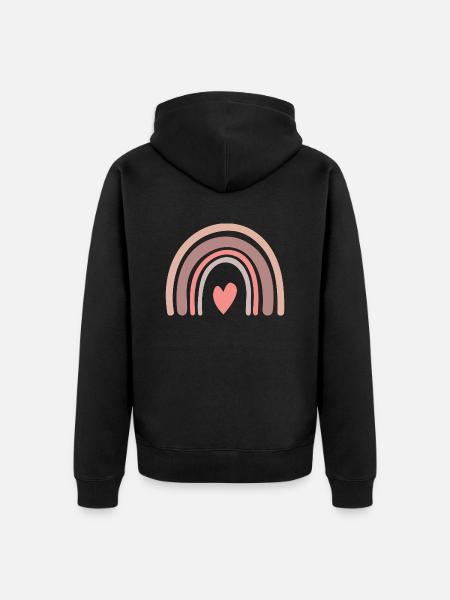 Rainbow - Unisex Premium Organic Zip Hoodie - black