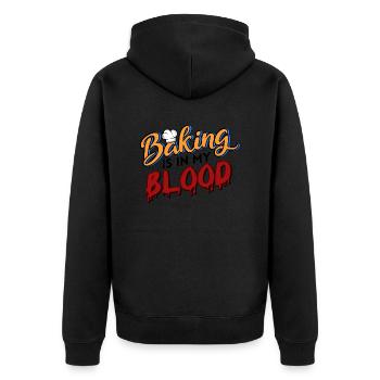 baker bakery bakery craft baking sayings kneader - Unisex Premium Organic Zip Hoodie - black - Back - Nico (187cm)