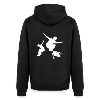 Course Libre Hommes Parkour Femmes - Veste à capuche bio Premium Unisexe - noir - Dos - Nico (187cm)