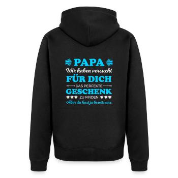 Cadeau parfait pour papa - Veste à capuche bio Premium Unisexe - noir - Dos - Nico (187cm)
