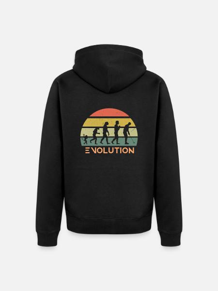 Retro Golf Evolution - Unisex Premium Organic Zip Hoodie - black