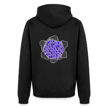 wasser cool veganerin geschenk katze angler - Unisex Premium Bio Zip Hoodie - Schwarz - Hinten - Nico (187cm)