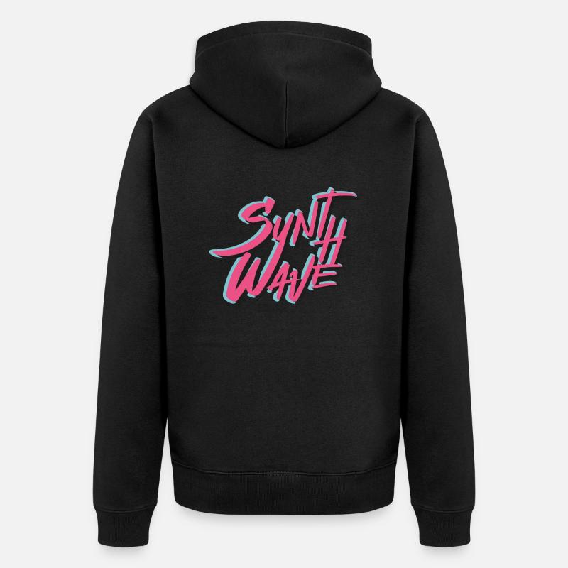 Synthwave - Veste à capuche bio Premium Unisexe - noir