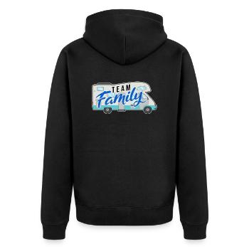 team family camping dog sport gift camping - Unisex Premium Organic Zip Hoodie - black - Back - Nico (187cm)