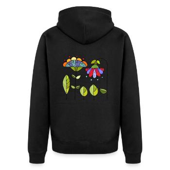 Fleur - Veste à capuche bio Premium Unisexe - noir - Dos - Nico (187cm)