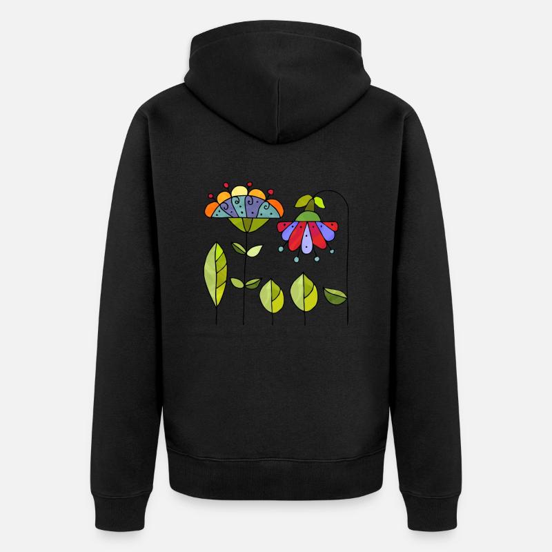 Fleur - Veste à capuche bio Premium Unisexe - noir