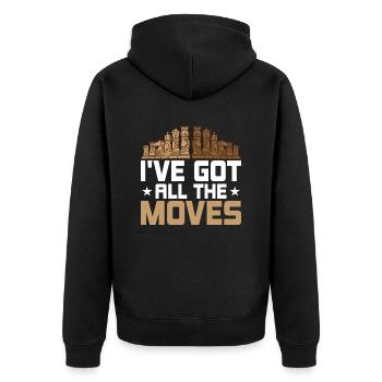 I've Got All The Moves Chess Board Chess Player - Unisex Premium Bio Zip Hoodie - Schwarz - Hinten - Nico (187cm)