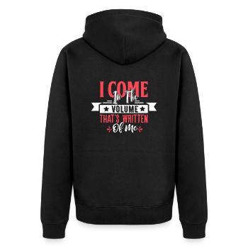 I Come In The Volume That's Written Of Me - Unisex Premium Bio Zip Hoodie - Schwarz - Hinten - Nico (187cm)