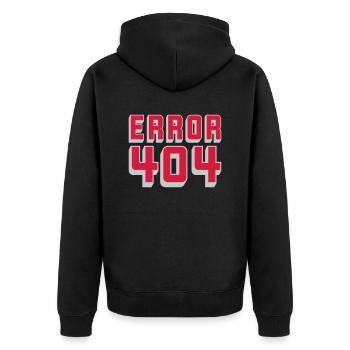 Connection Problem Error 404 - Unisex Premium Organic Zip Hoodie - black - Back - Nico (187cm)