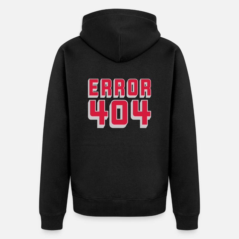 Connection Problem Error 404 - Unisex Premium Organic Zip Hoodie - black