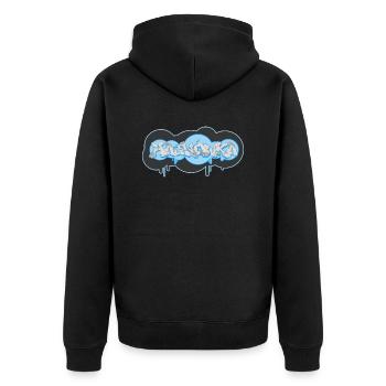 Hajnowka, Hajnówka Graffiti Ilustracja, tekst - Unisex Premium Bio Zip Hoodie - Schwarz - Hinten - Nico (187cm)