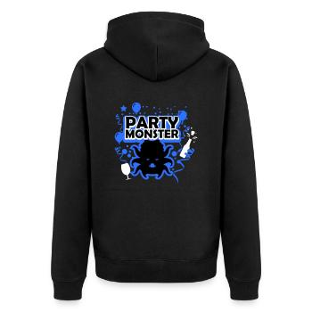 Monstre de fête bleu - Veste à capuche bio Premium Unisexe - noir - Dos - Nico (187cm)