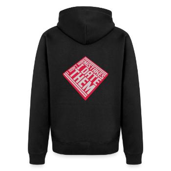 Date Mistakes Quote Logo - Unisex Premium Organic Zip Hoodie - black - Back - Nico (187cm)