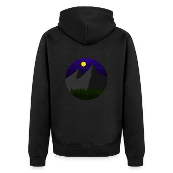 Mountain landscape (night version) - Unisex Premium Organic Zip Hoodie - black - Back - Nico (187cm)