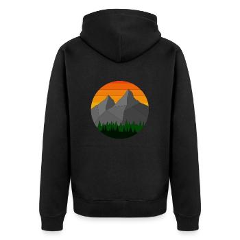 Paysage montagneux (Version Eve) - Veste à capuche bio Premium Unisexe - noir - Dos - Nico (187cm)