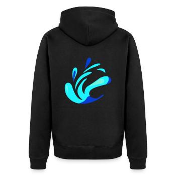Liquid water (colors customizable) - Unisex Premium Organic Zip Hoodie - black - Back - Nico (187cm)