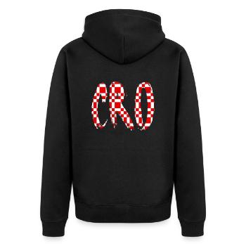 Kroatien Kroatisch Hrvatska Kroaten Kroaten Kroaten - Unisex Premium Bio Zip Hoodie - Schwarz - Hinten - Nico (187cm)
