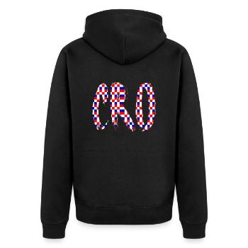 Kroatien Kroatisch Hrvatska Kroaten Kroaten Kroaten - Unisex Premium Bio Zip Hoodie - Schwarz - Hinten - Nico (187cm)