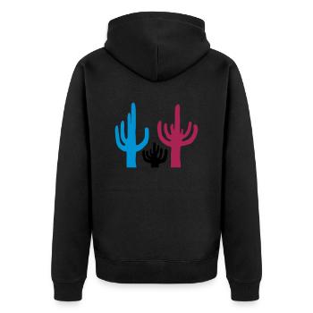 Désert coloré de 3 cactus - Veste à capuche bio Premium Unisexe - noir - Dos - Nico (187cm)