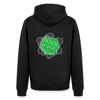 meerestier seehund veganismus gegen tierquälerei - Unisex Premium Bio Zip Hoodie - Schwarz - Hinten - Nico (187cm)