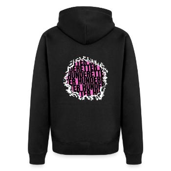 geschenkidee doggie cool umweltschutz - Unisex Premium Bio Zip Hoodie - Schwarz - Hinten - Nico (187cm)
