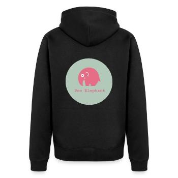 Pro Elephant - Unisex Premium Organic Zip Hoodie - black - Back - Nico (187cm)