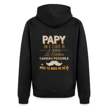 Mon Papy A Les Meilleurs Cadeau Du Monde...Nous ! - Veste à capuche bio Premium Unisexe - noir - Dos - Nico (187cm)