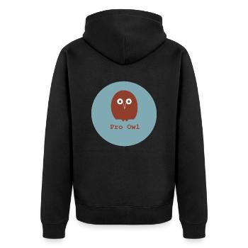 Pro Owl, Pro Owl, Pro Forest Dweller - Unisex Premium Organic Zip Hoodie - black - Back - Nico (187cm)