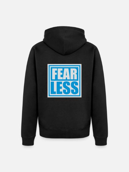 fearless Text Quote Design - Unisex Premium Organic Zip Hoodie - black