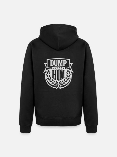 dump him quote logo - Unisex Premium Organic Zip Hoodie - black