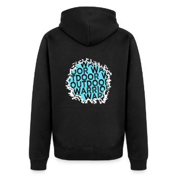 present funny sayings camping shirt camper van - Unisex Premium Bio Zip Hoodie - Schwarz - Hinten - Nico (187cm)
