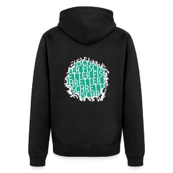 angelverein kuh tierrecht fischer angelsport - Unisex Premium Bio Zip Hoodie - Schwarz - Hinten - Nico (187cm)