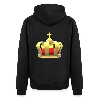 Couronnement du roi héritier Couronne du royaume de la reine - Veste à capuche bio Premium Unisexe - noir - Dos - Nico (187cm)