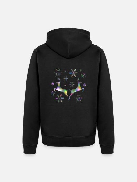 Noël des rennes - Veste à capuche bio Premium Unisexe - noir
