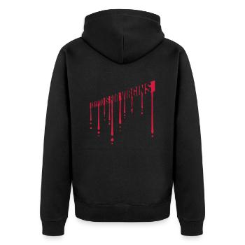 crypto is for virgins - Unisex Premium Organic Zip Hoodie - black - Back - Nico (187cm)