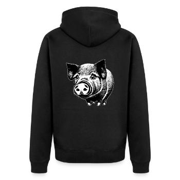 pig sweet pigs pigs animal animals 9 - Unisex Premium Organic Zip Hoodie - black - Back - Nico (187cm)