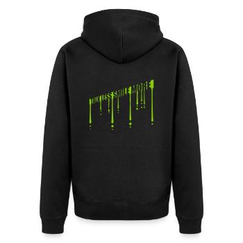 talk less smile more - Unisex Premium Organic Zip Hoodie - black - Back - Nico (187cm)