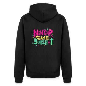 Nouvelle année même connerie Bonne année 2023 - Veste à capuche bio Premium Unisexe - noir - Dos - Nico (187cm)