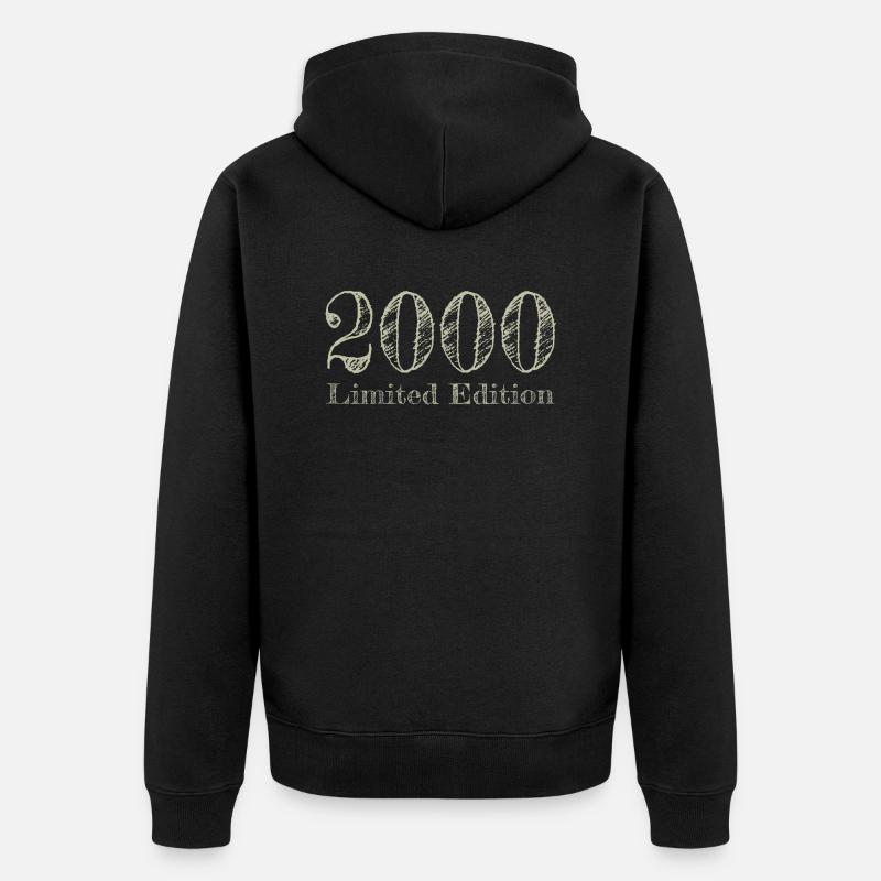 2000 - Unisex Premium Bio Zip Hoodie - Schwarz