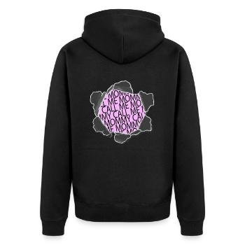 adopted family love joke birthday present idea - Unisex Premium Organic Zip Hoodie - black - Back - Nico (187cm)