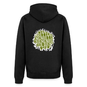hund dobermann erde retten beleibt bauchige - Unisex Premium Bio Zip Hoodie - Schwarz - Hinten - Nico (187cm)