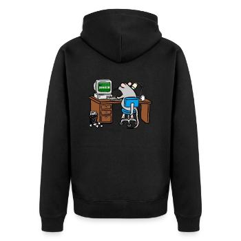 Working hard - Unisex Premium Organic Zip Hoodie - black - Back - Nico (187cm)