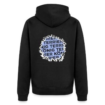 bullterrier pfote spaß tier haustier - Unisex Premium Bio Zip Hoodie - Schwarz - Hinten - Nico (187cm)
