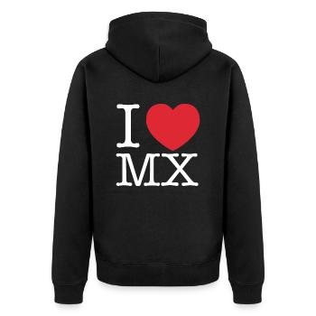 J’aime le Mexique | J’adore MX | I Coeur Mexique - Veste à capuche bio Premium Unisexe - noir - Dos - Nico (187cm)